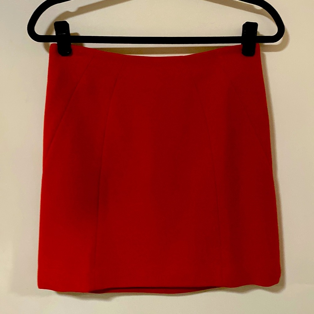 LOFT Orange Mini Pencil Skirt Sz 0. Fully Lined.